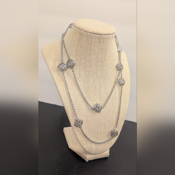 Kendra Scott Silver Necklace with Geometric Accents Nemera - Picture 7 of 8